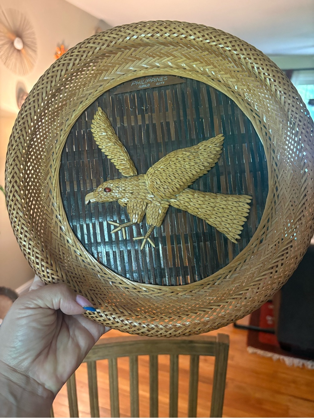Handwoven Rattan Eagle Wall Accent - Philippines